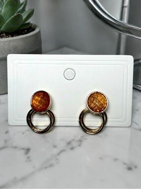 Amber Disc Earrings